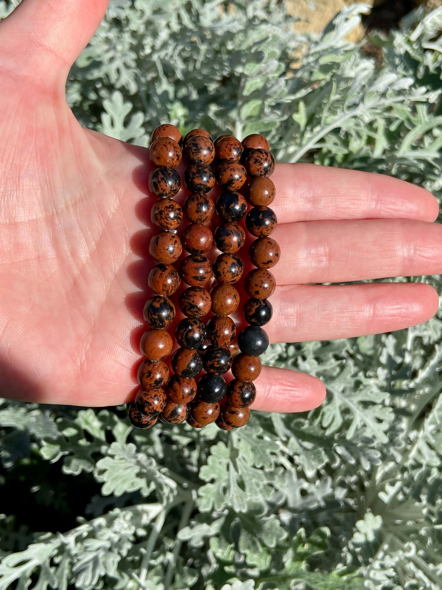 Pulsera Obsidiana Caoba 8mm