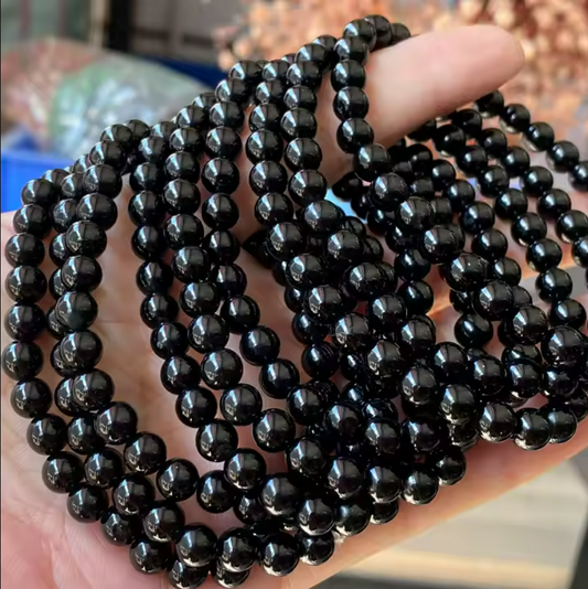 Pulsera de Turmalina Negra 6mm