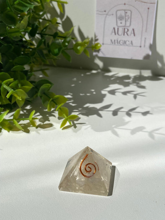 Pirámide Orgonita De Selenita Con Espiral