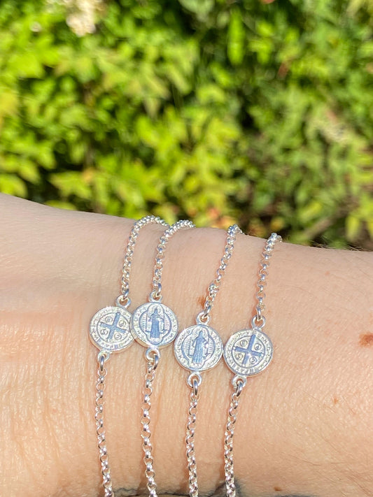 Pulsera de San Benito en Plata de Ley 925