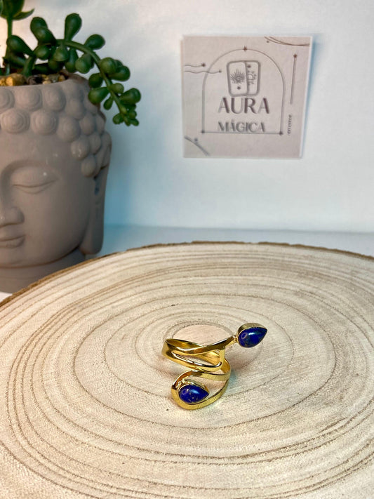 Anillo Bronce con Dos Minerales